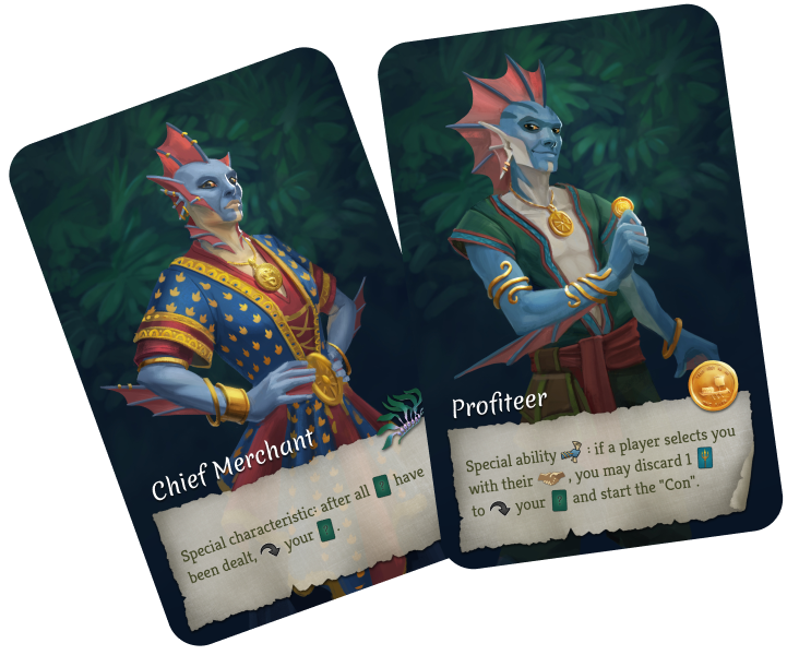 Riverbed Hunt Chief Merchant and Profiteer Role Cards image